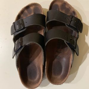 Birkenstocks natural black leather size 35